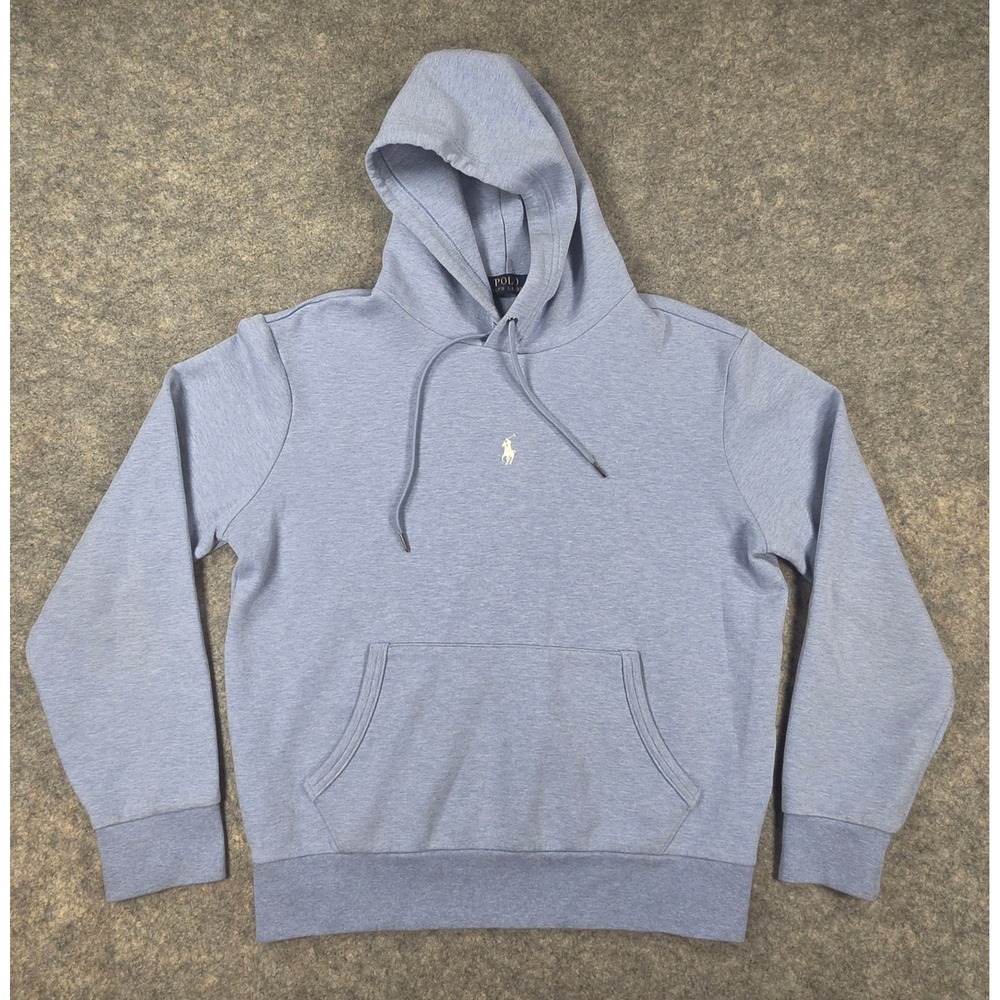 Polo Ralph Lauren Mens Blue Center Pony Logo Pullover Hoodie Sz Medium Jacket